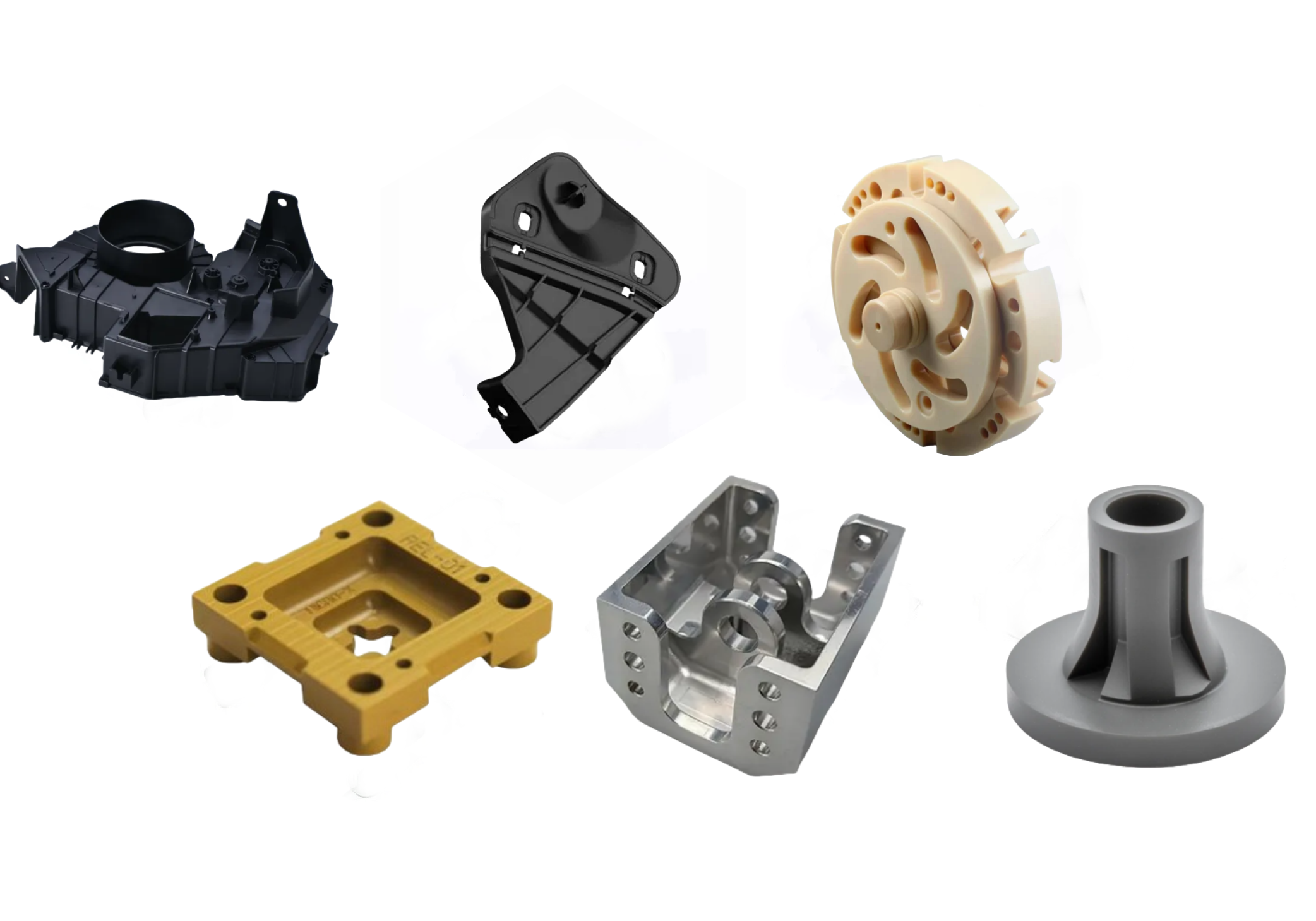 High-precision plastic components manufactured by Prime using injection molding for industrial use
